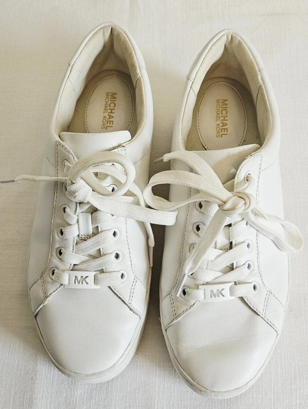 Michael Kors Women's White Leather Low-Top Sneakers